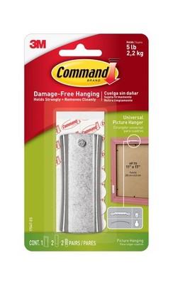Command Large Frame Hanger, 5 lb Capacity, 1-Hanger, 2-Strips, 2-Frame Stabil...
