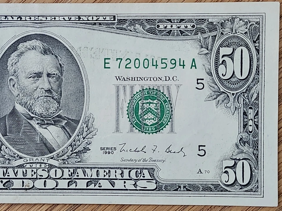 1990 $50 NON STAR RICHMOND DISTRICT E72004594A - Image 4 of 4