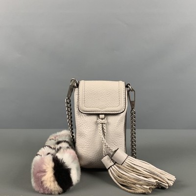 Rebecca Minkoff Graue Kaninchenfell Leder Umhängetasche