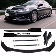 Front Rear Bumper Lip Spoiler Splitter Gloss Black For Honda Accord 2010-2022