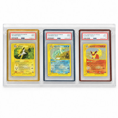 Triple 3 Slab PSA CGC Graded Card Acrylic Magnetic Display Case Guard Bumpers