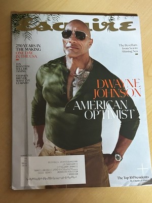 Esquire Magazine Summer 2026 Dwayne Johnson The Rock American Optimist Free ship