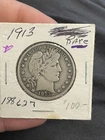 New Listing1913 Barber Half Dollar P Low Mintage of only 188K Silver 50 Cent Rare