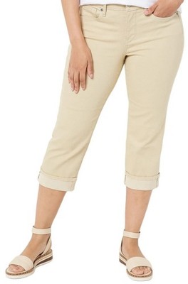 NYDJ Marilyn Straight Crop Jeans with Cuff Butter Sz 16W NWT