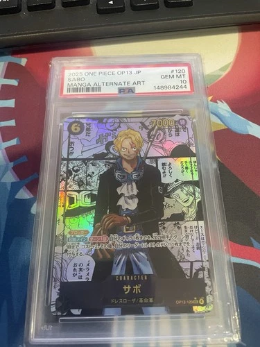 2025 One Piece OP13 Japanese Manga Art #120 Sabo PSA 10 GEM MINT