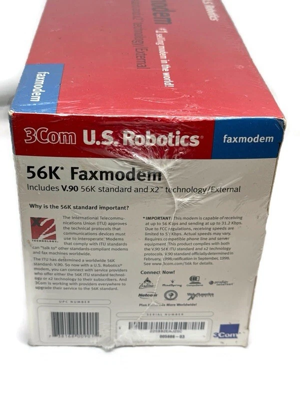 MÓDEM FAX 56K ROBÓTICA EE. UU. DE COLECCIÓN MODELO 5686 - NUEVO SELLADO Foto 2 de 4