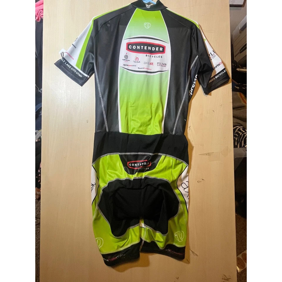 Traje de triatlón de ciclismo Contender Bicicletas para hombre Traje de velocidad Negro Verde Blanco Eje41 Foto 2 de 4