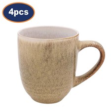 Reactive Glaze Mug 4pcs 320ml Coffee Cup Rustic Gradient Artistan Stoneware