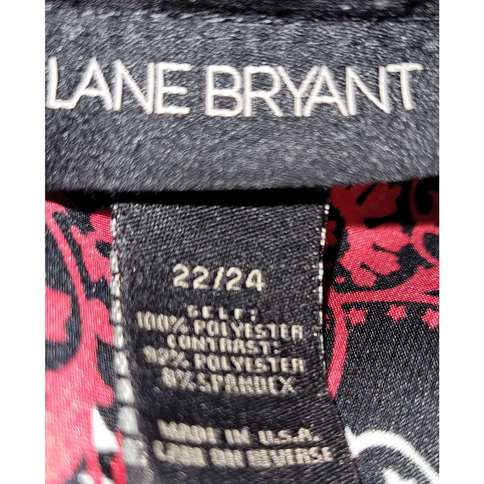 Falda Lane Bryant Satén Patrón Barroco Roja Negra Talla 22/24 Foto 3 de 3