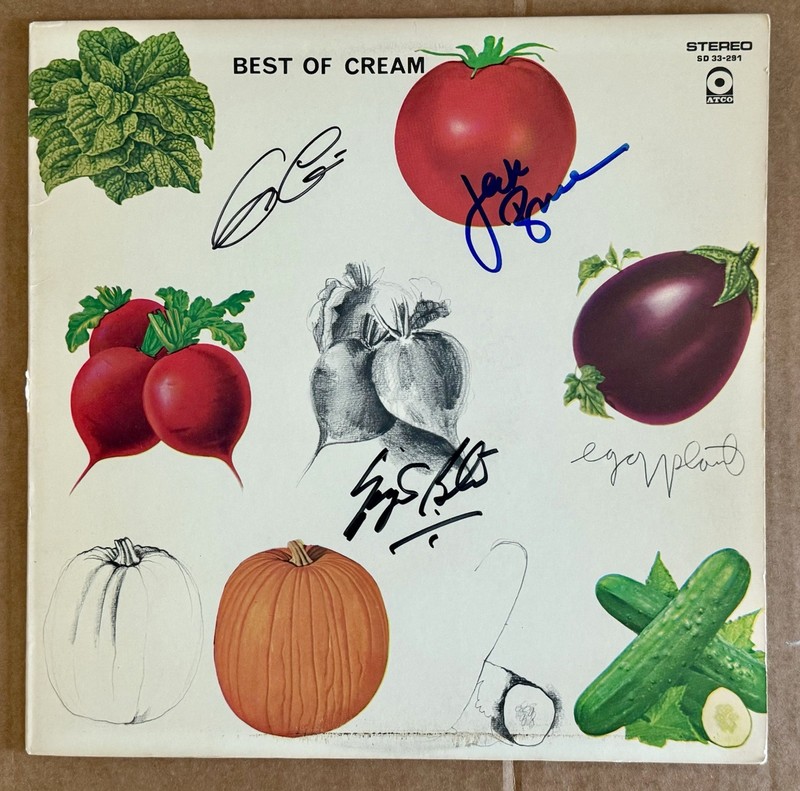 CREAM HAND SIGNED LP BY ERIC CLAPTON JACK BRUCE GINER BAKER BEST OF CREAM