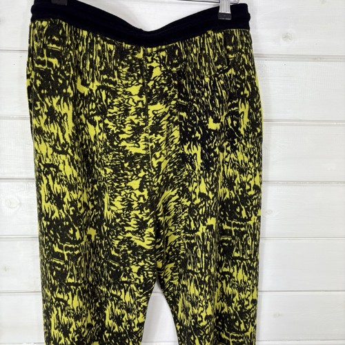 MARKUS LUPFER Trousers Womens Medium Yellow Black Merino Wool Abstract Joggers - Picture 7 of 13