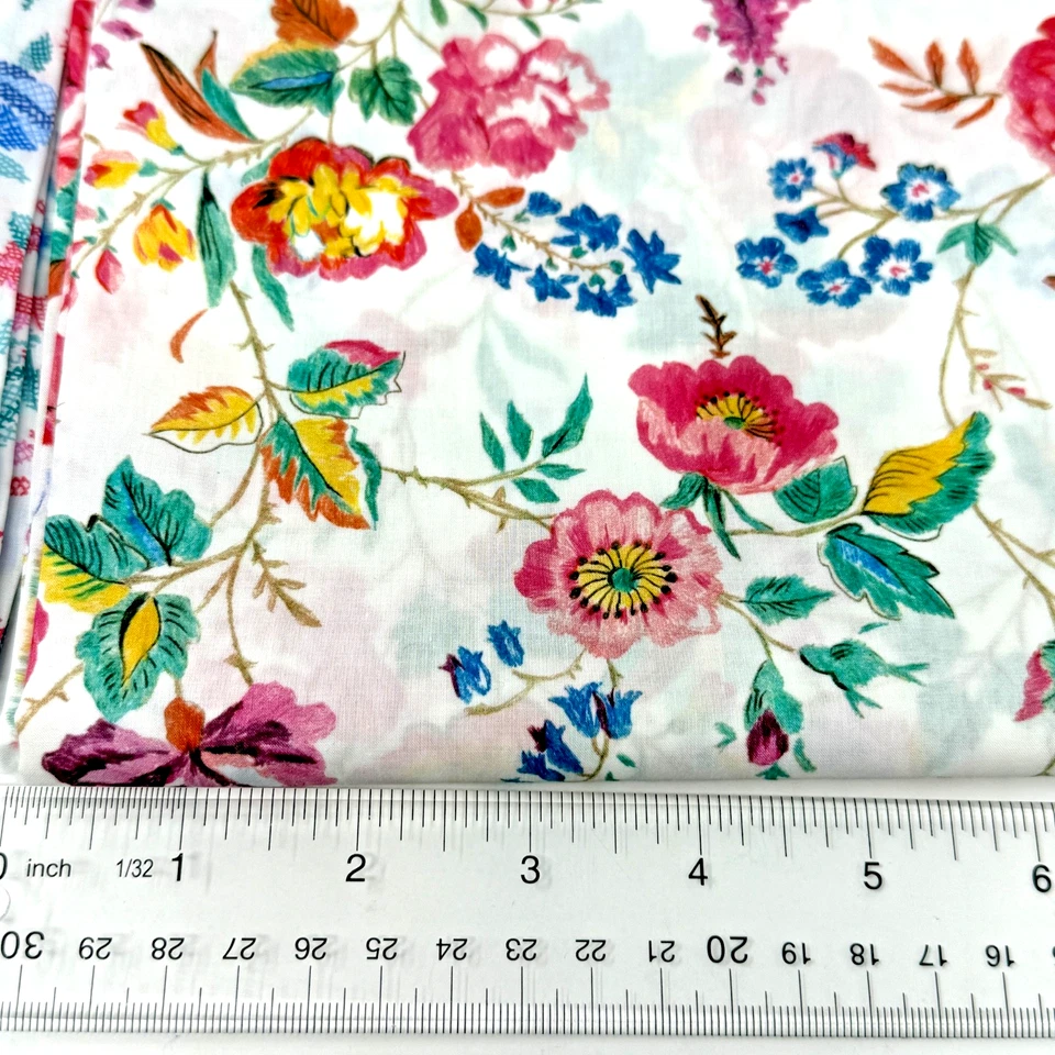 LOTE REMANENTE DE 3 yardas de tela de algodón Liberty Tana - 1 yarda pieza - 3 yardas en total Foto 4 de 4