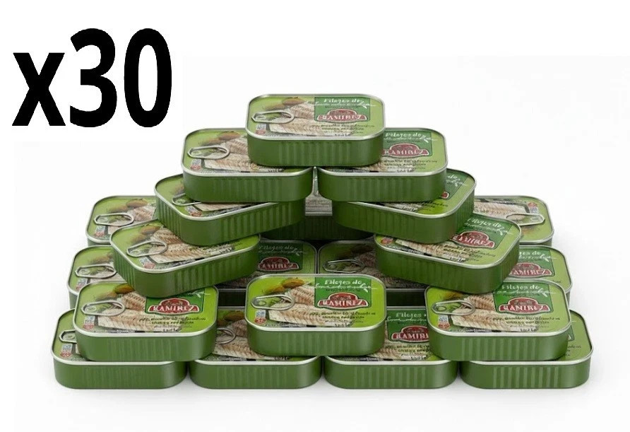 Hautlose, grätenfreie Sardinenfilets in Olivenöl, 100 g x 30 Stück, portugiesisc