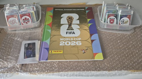 COMPLETED Panini World Cup 2026 GOLD HARDBACK Sticker Album + COCA COLA Stickers