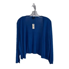 Talbots Woman Blue Knit Cardigan Sweater NWT Plus Size 3X Crop Open Front Boxy