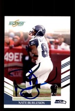 Signed Football Card Auto Nate Burleson 2007 Score #132 Seattle Seahawks