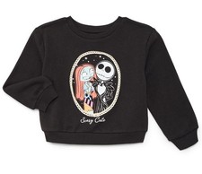 The Nightmare Before Christmas Toddler Girls Fleece Novelty Crew Sweater,...