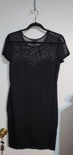 H&M Little Black Dress Size Medium Womens Stretchy Mesh Studded