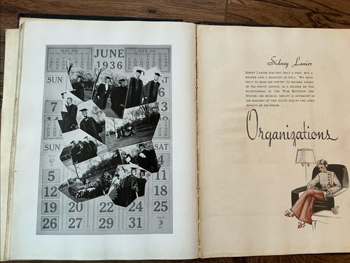 1936 The Tatler Yearbook Winthrop College SC Vintage Hardcover - Afbeelding 6 van 8