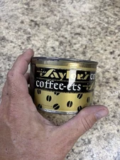 1950s Miss Saylor's COFFEE - ETS CANDY Keywind TIN Vintage Advertising