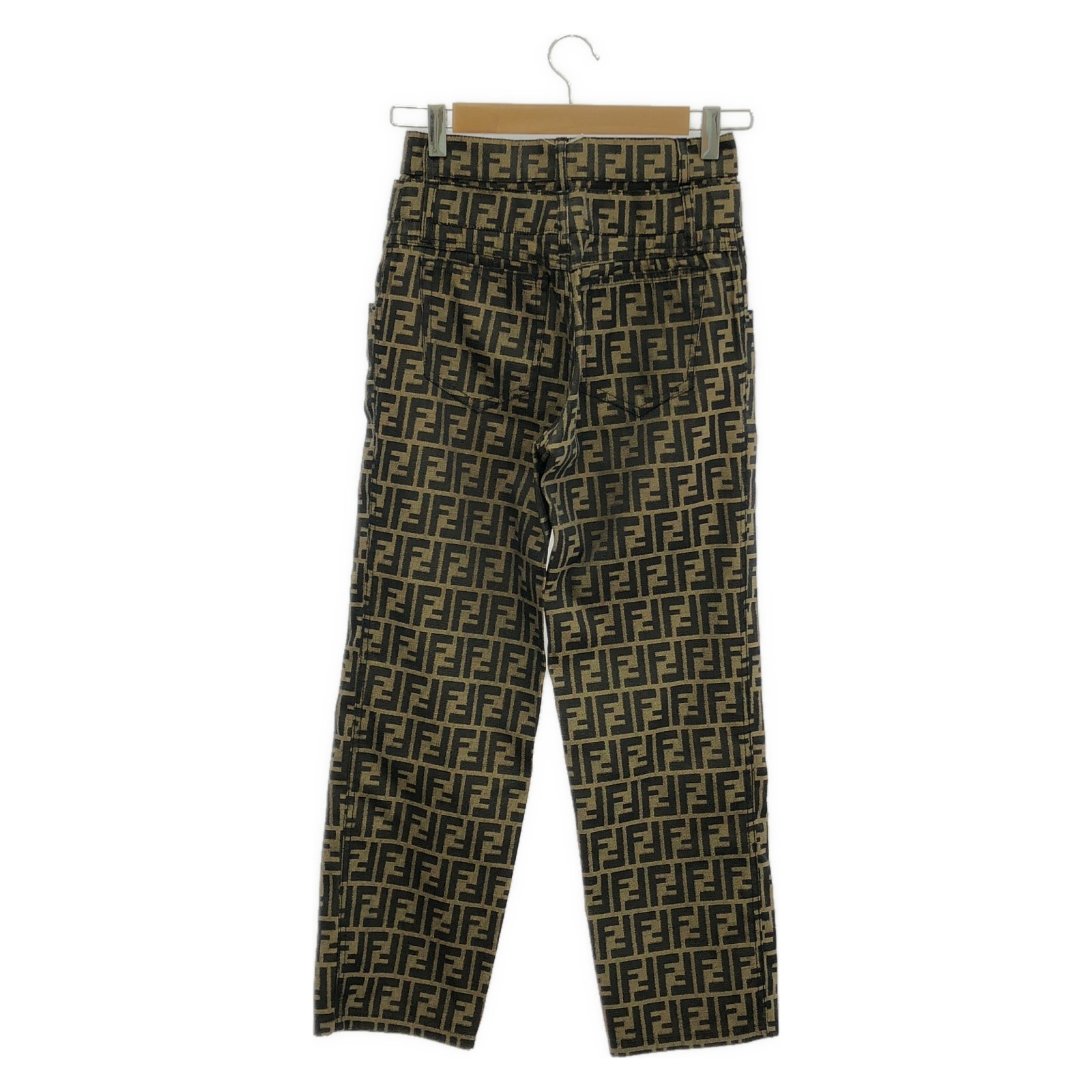 FENDI FF logo pattern Pants polyester Brown Used … - image 2