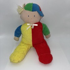 Eden Soft Terry Cloth Doll Baseball Cap Primary Colors Block Red Yellow Vintage