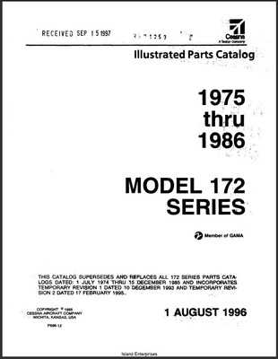 1975 1986 Cessna Model 172 Series Illustrated Parts Catalog Revision 1996 Manual EBay