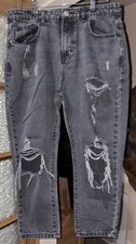 Boohoo Distressed Black Jeans size 14 lovely jeans Grab A Bargain !