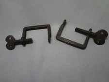 Antique Heart Shaped Wrought Iron Hand Made Quilt Clamps