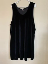 Unbranded Jumper Dress SizeXL- XXL Black Velour Stretchy Pullover Tag Unreadable