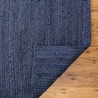 Rug Jute Blue Natural Handmade Braided Farmhouse Decor Rustic look Modern Carpet