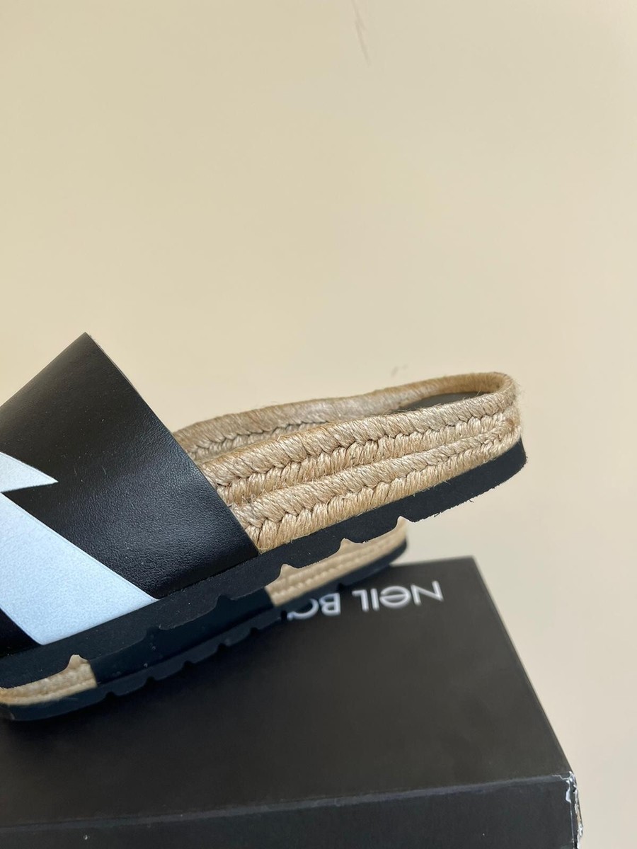 Neil Barrett Thunder Printed Sandals Neil Barrett , Espadrille Sandal Logo Lightning Bolt in  main image 3