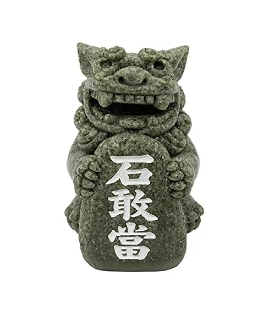 Japanese Okinawa Shisa 石敢當 Ishigantou Couple stone amulet H3
