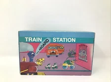 General Box Company Pencil Box School Train Station All Aboard Vintage 
