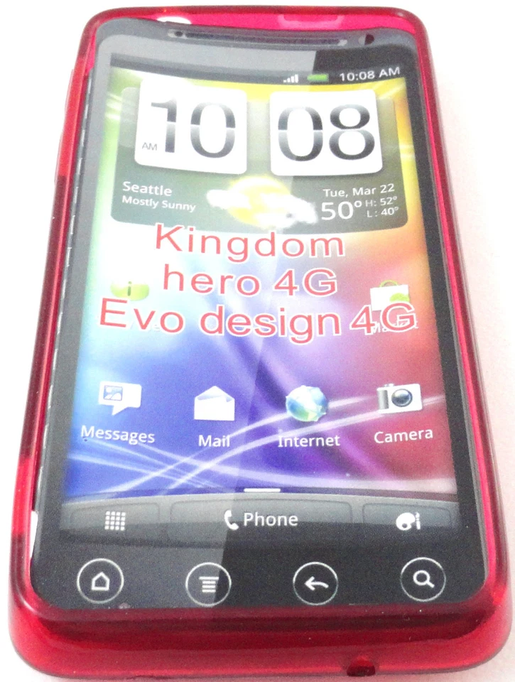 Funda GEL TPU Argyle Roja para HTC Evo Design 4G Hero S Kingdom Foto 3 de 4