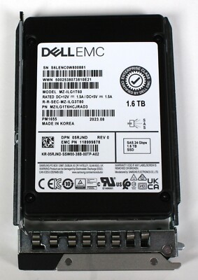 Dell 5RJND Samsung MZILG1T6HCJRAD3 MZ-ILG1T60 PM1655 1.6TB 2.5'' 24Gbps SAS SSD