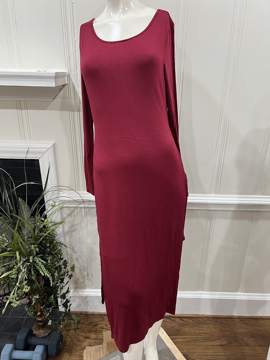 Socialite Wine Long Sleeve Layered Maxi Over Mini Jersey Dress Size Medium  | eBay