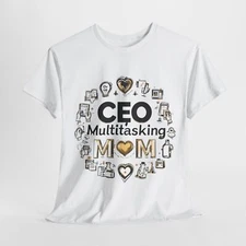 CEO Multitasking Mom Unisex Heavy Cotton Tee, Gift for Moms, Mother's Day Tee