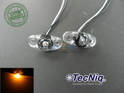 2" Amber Marker LED Light TecNiq Reflective Clearance Trailer RV - Foto 4