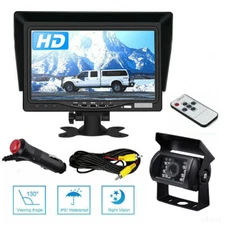 7'' Monitor Car Rear View Backup Camera Reversing RCA Connector Kit For Truck RV