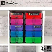WestonBoxes 2 Stak Storage Pack with Boxes, Fits IKEA Kallax