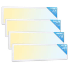 4-Pack 120V 1x4" LED Flat Panel Flush Mount Light, 3CCT, Dimmable, 4600LM