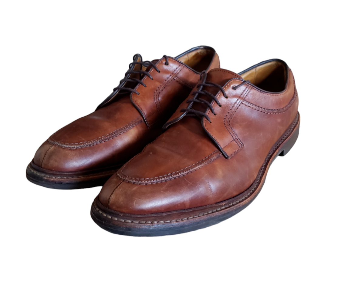 SAOLA Allen Edmonds punta spaccata norvegese marrone pelle derby casual noce taglia 11B