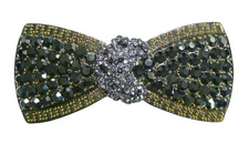 Bowtie Hair Barrette Vintage Hematite Antique Gold Trim Get 2nd 1 for $1 More
