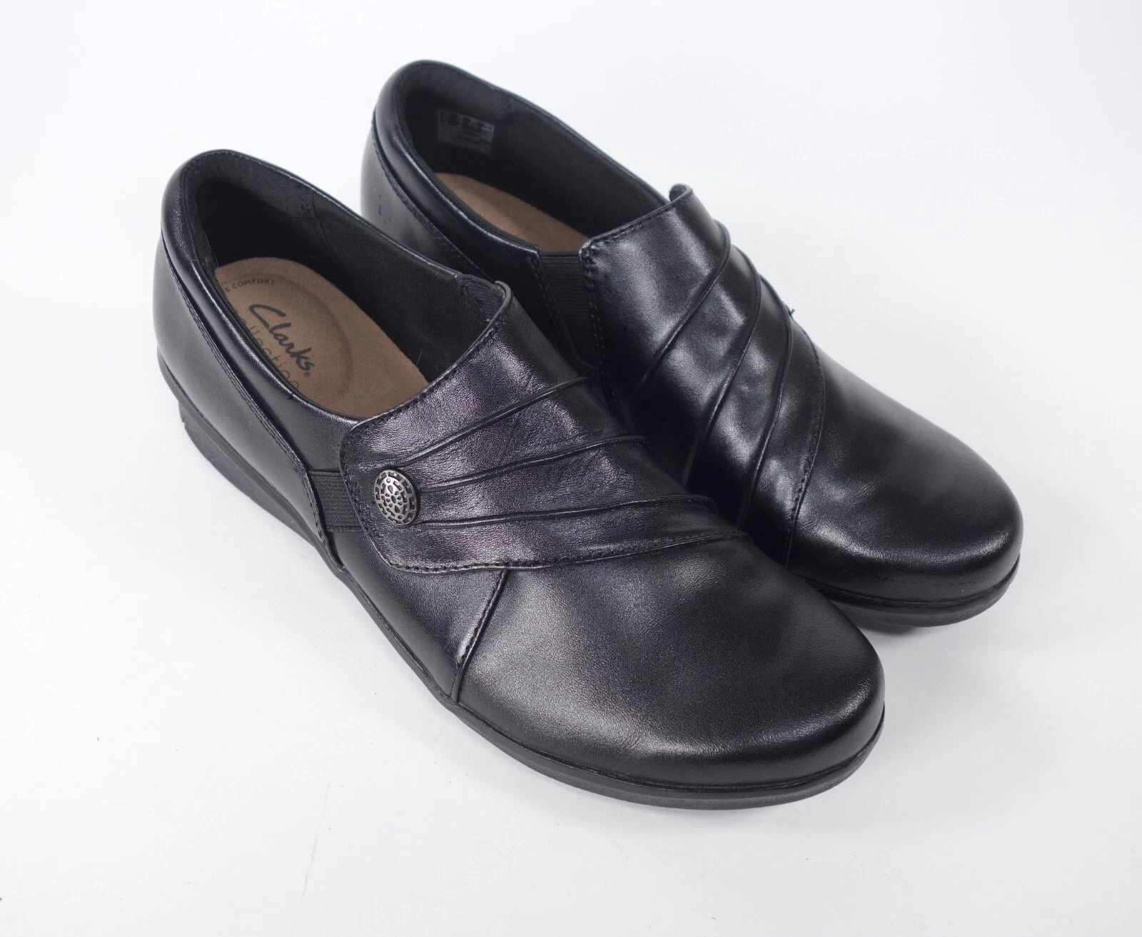 Scarpe donna collezione Clarks taglia 10 nere comode slip on usate in ottime condizioni!!!
