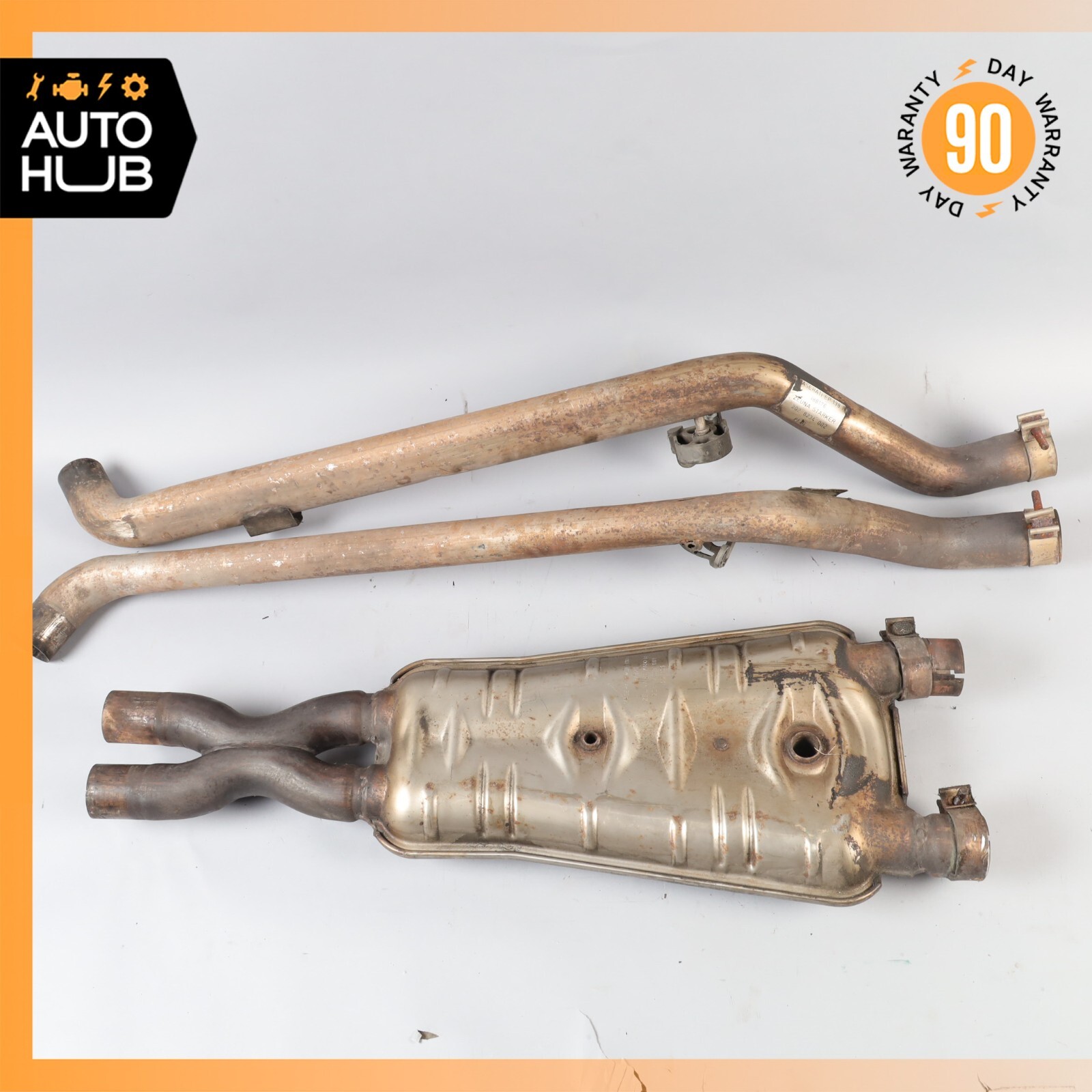 Maserati Spyder M138 4.2L Center Exhaust Resonator w /Pipes Left & Right Set OEM