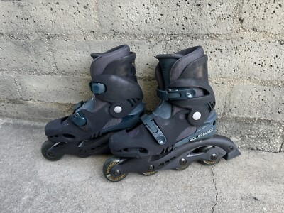 Kids Rollerblade Xtenblade X10 Inline skates Size 3-6 Black Vintage USED