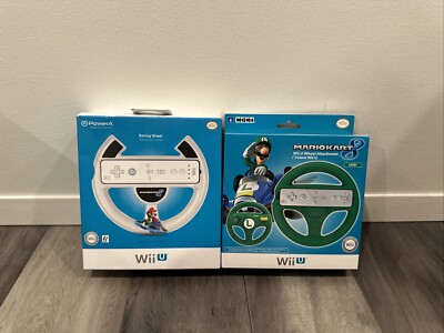 Lot Of 2 Mario Kart Luigi Wheel Attachment For Nintendo Wii U  HORI PowerA NEW