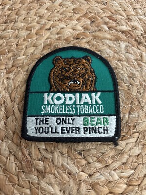 Kodiak Chewing Tobacco Rare Jacket 80s Iron On 4  Logo Trucker Smokeless Bear