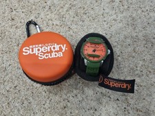 Superdry Men's Scuba Rescue Watch Silicone Strap Gun metal Stainless Steel Case